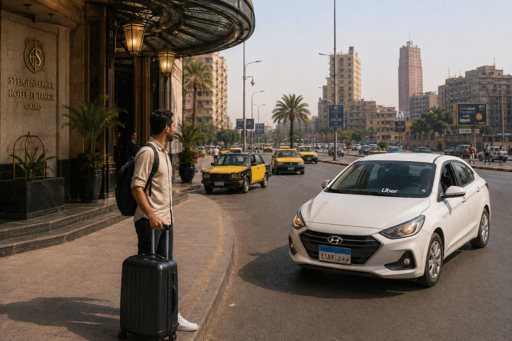 Comparing Uber and traditional taxis in Cairo.