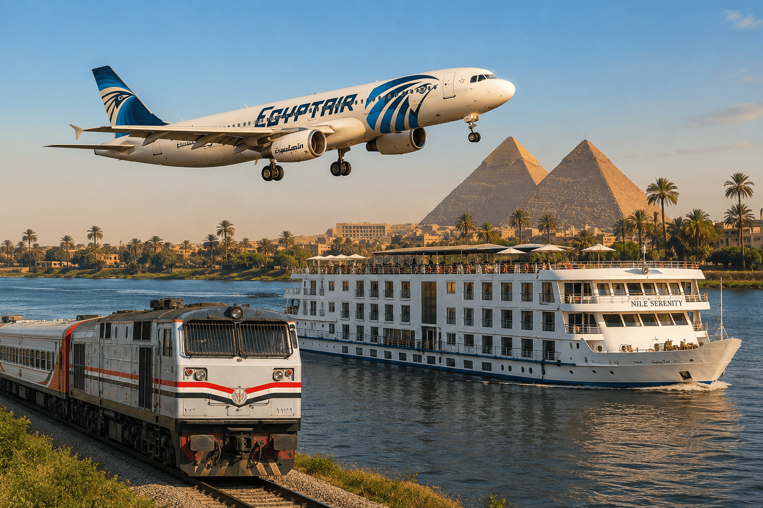 Planning transportation for a trip around Egypt.
