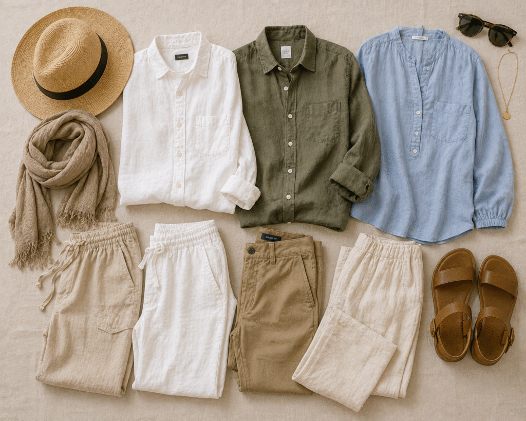Lightweight clothing for Egypt.