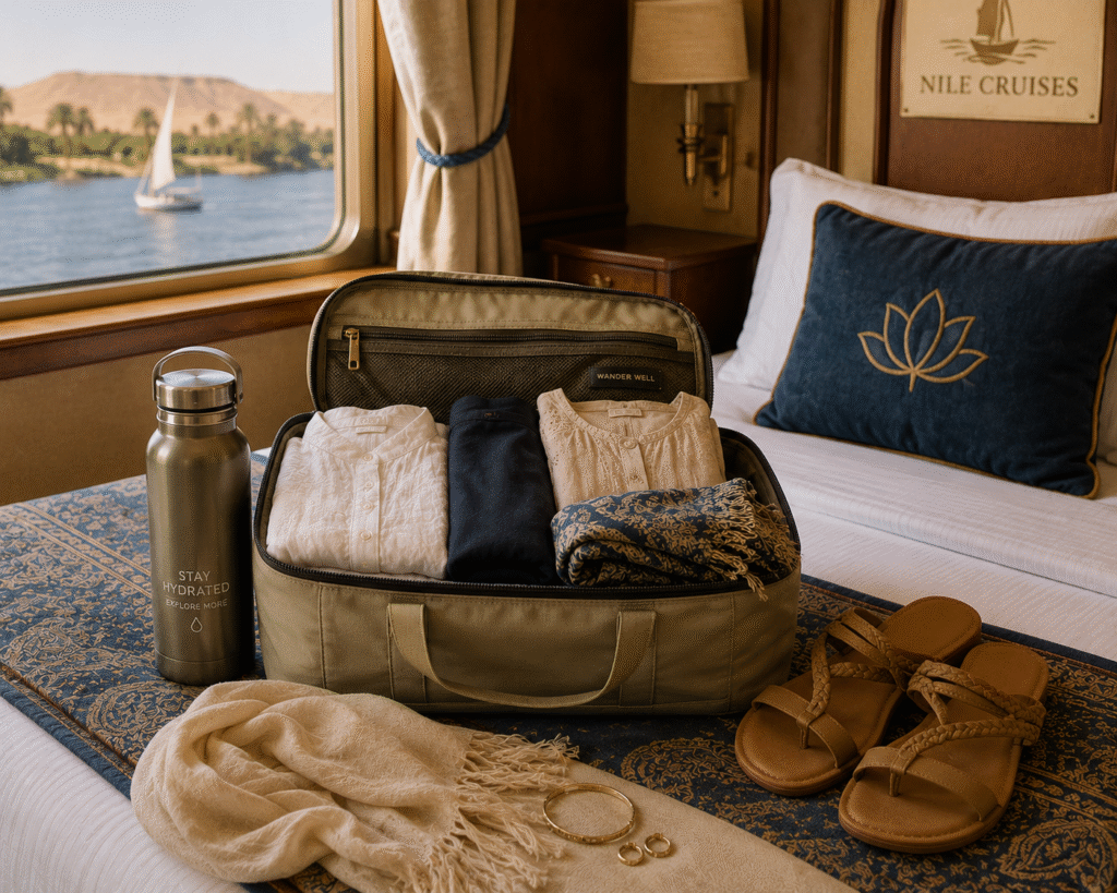 Packing for a Nile cruise in Egypt.