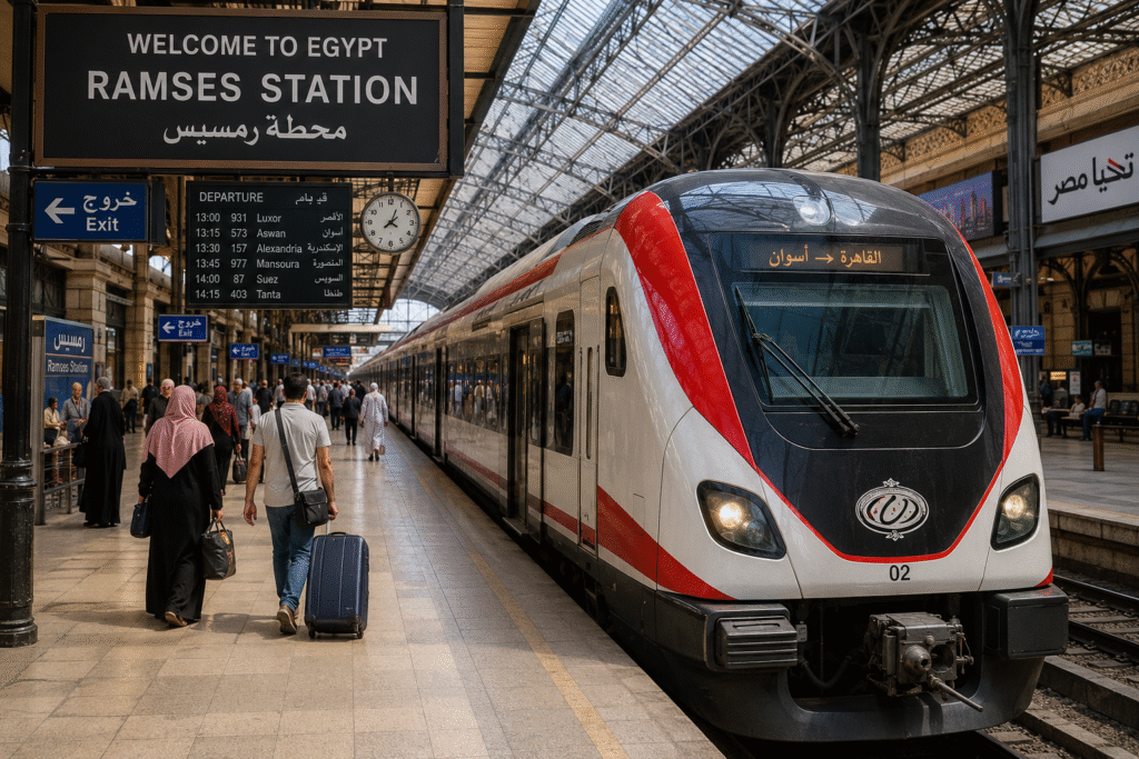 Passenger train in Egypt.