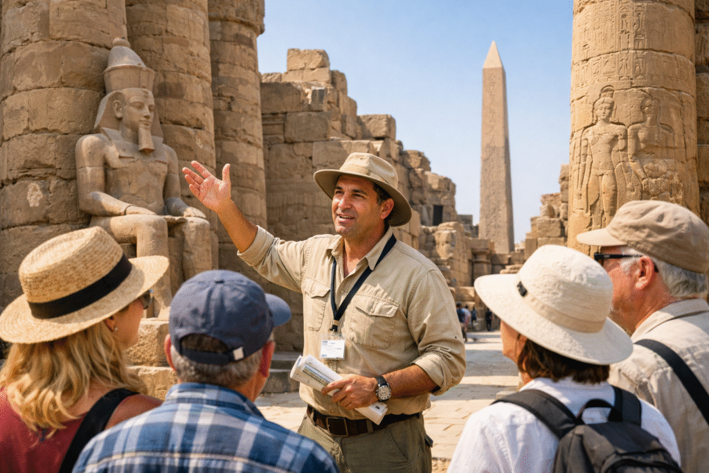 Licensed guide leading a tour