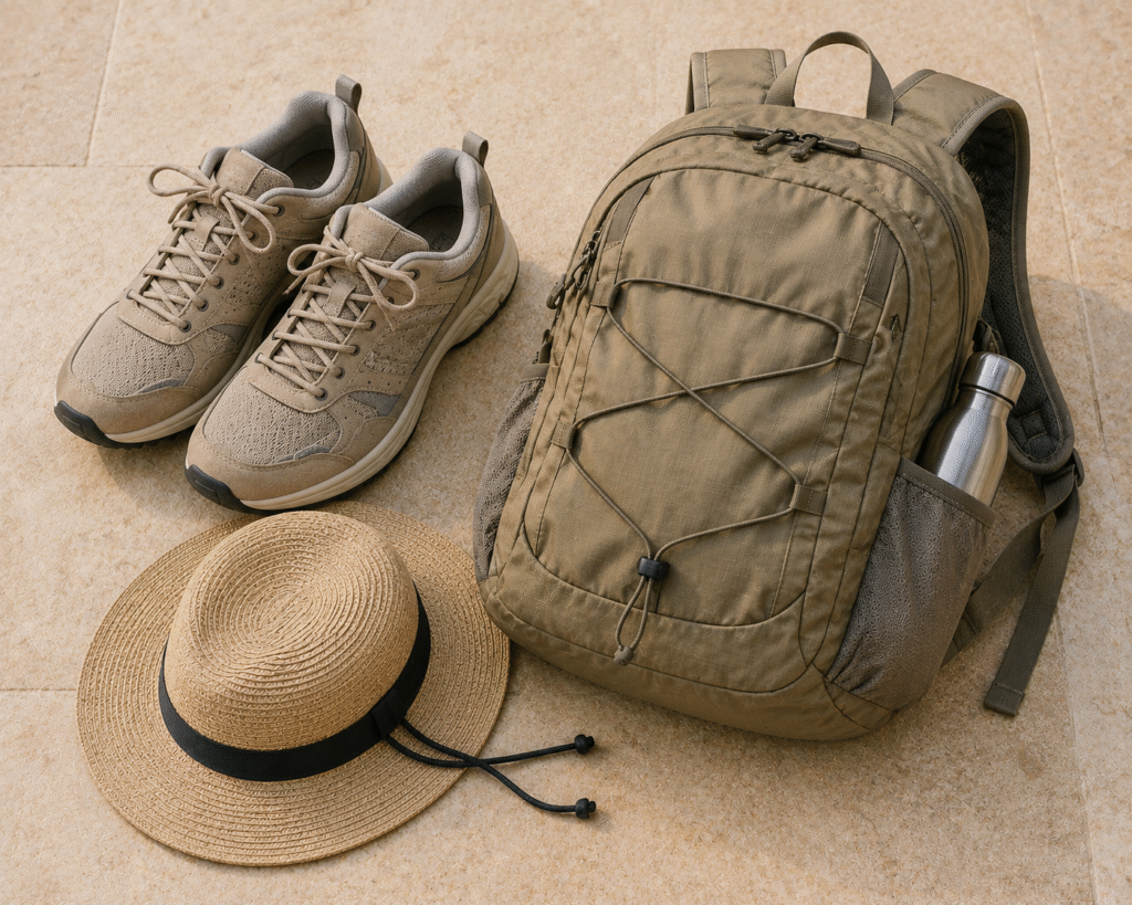 Walking shoes for exploring Egypt.