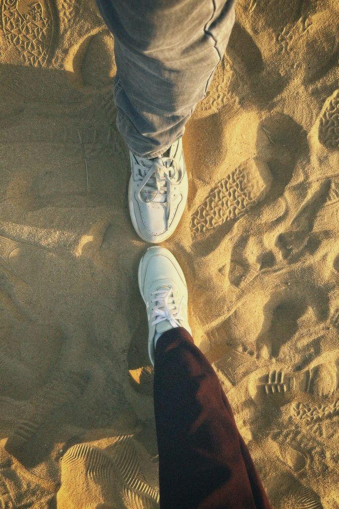 Two people in sneakers Comfortable walking shoes for Egypt's archaeological sites.
