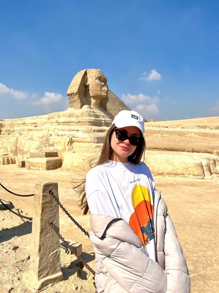 Visitors sightseeing in Egypt during Egypt's cooler winter season.